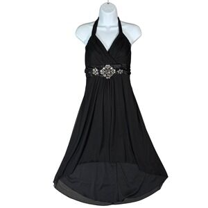 Vintage Rampage Black Halter High-Low Babydoll Dress Fits Small Indie Sleeze Y2K